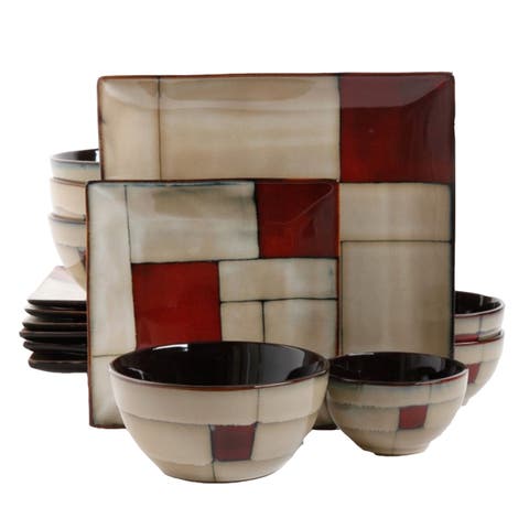 Azeal 16 Piece Double Bowl Dinnerware Set