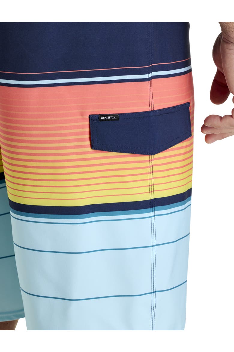 Big & Tall Lennox Stripe Board Shorts, Alternate, color, SKY BLUE