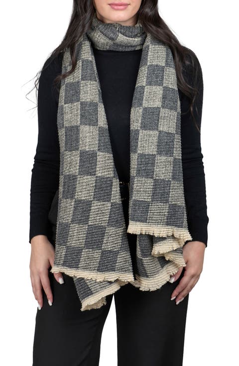 Fringe Checkered Scarf