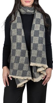 SAACHI Fringe Checkered Scarf
