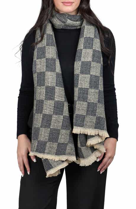 SAACHI Fringe Checkered Scarf