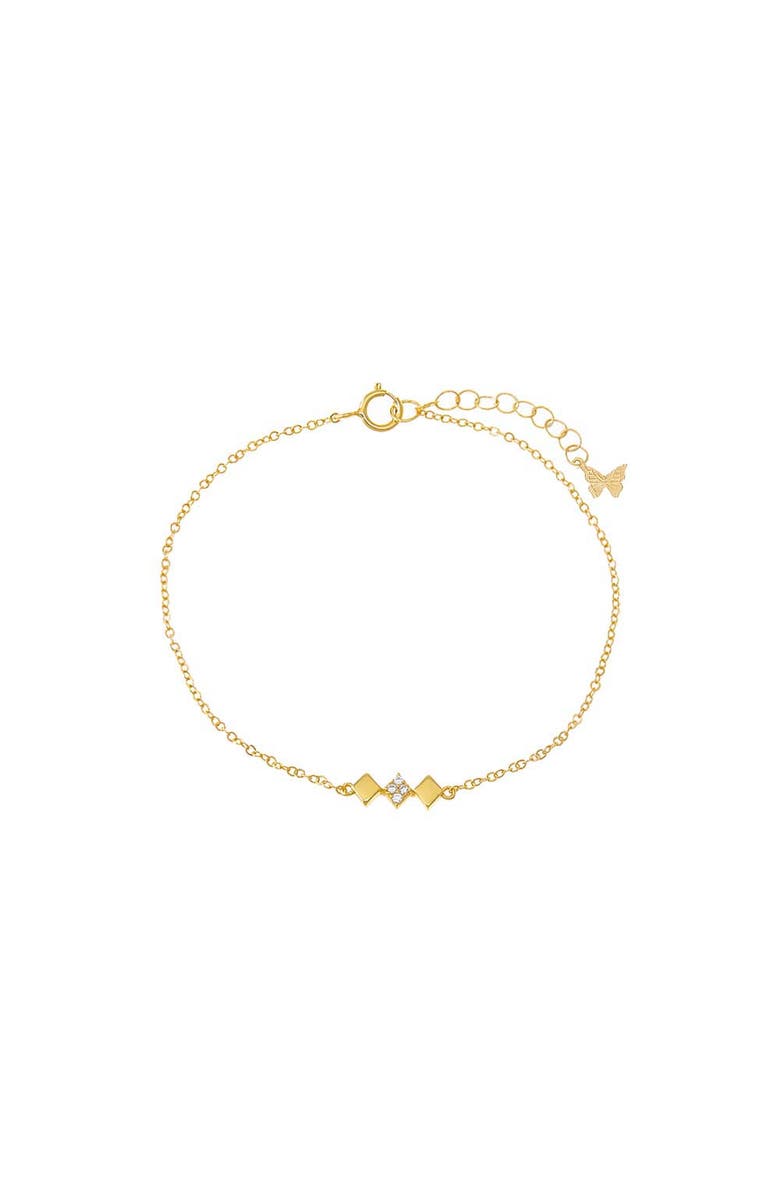 BY ADINA EDEN Solid/Pave Triple Diamond Shape Bar Bracelet, Main, color,