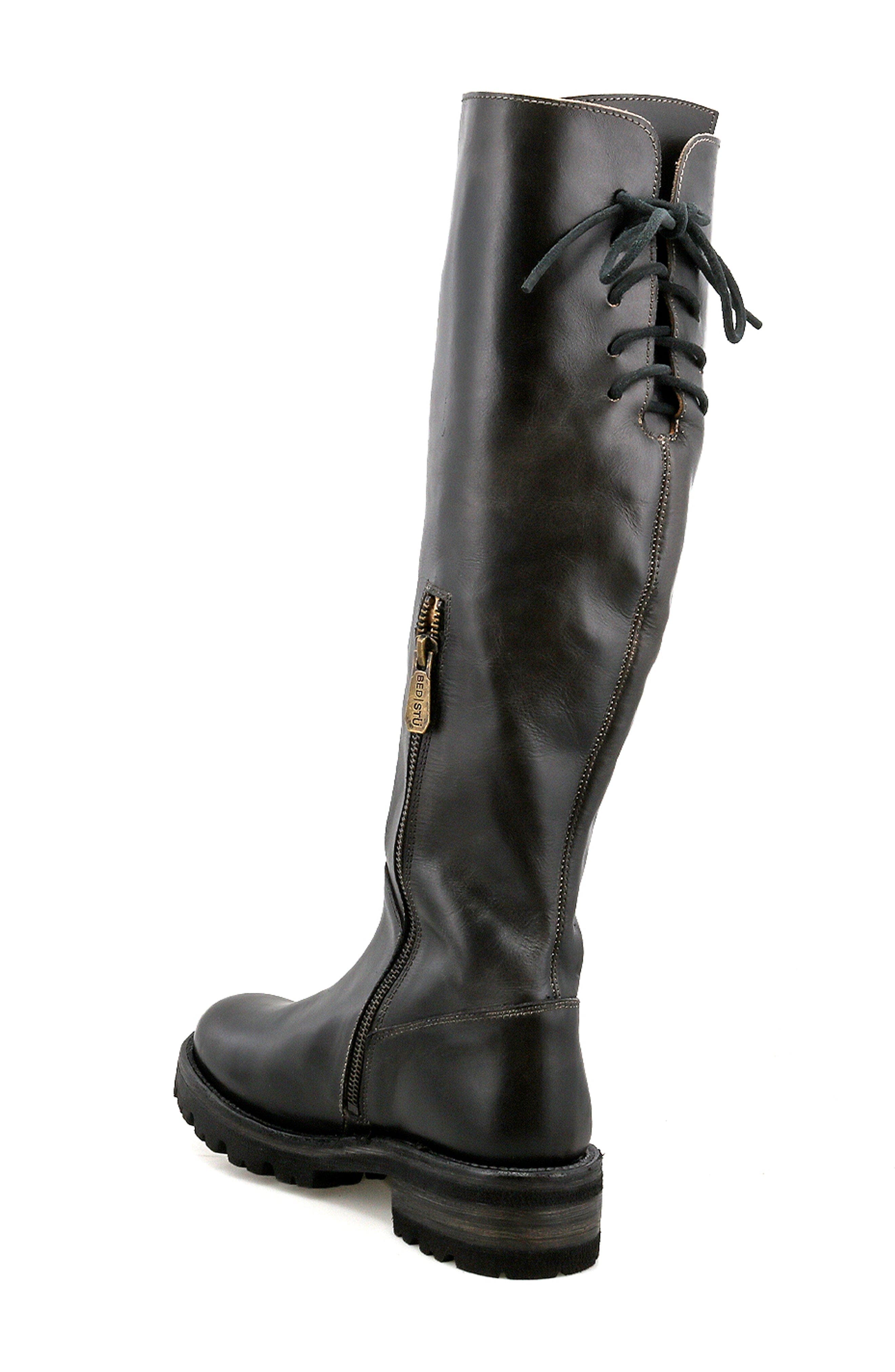 Bed Stu Scope Knee-High Boot, Alternate, color, Black Rustic