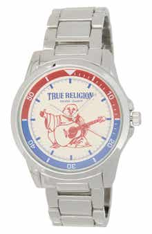 True Religion Buddha Guitar Bracelet Watch, 42.8mm