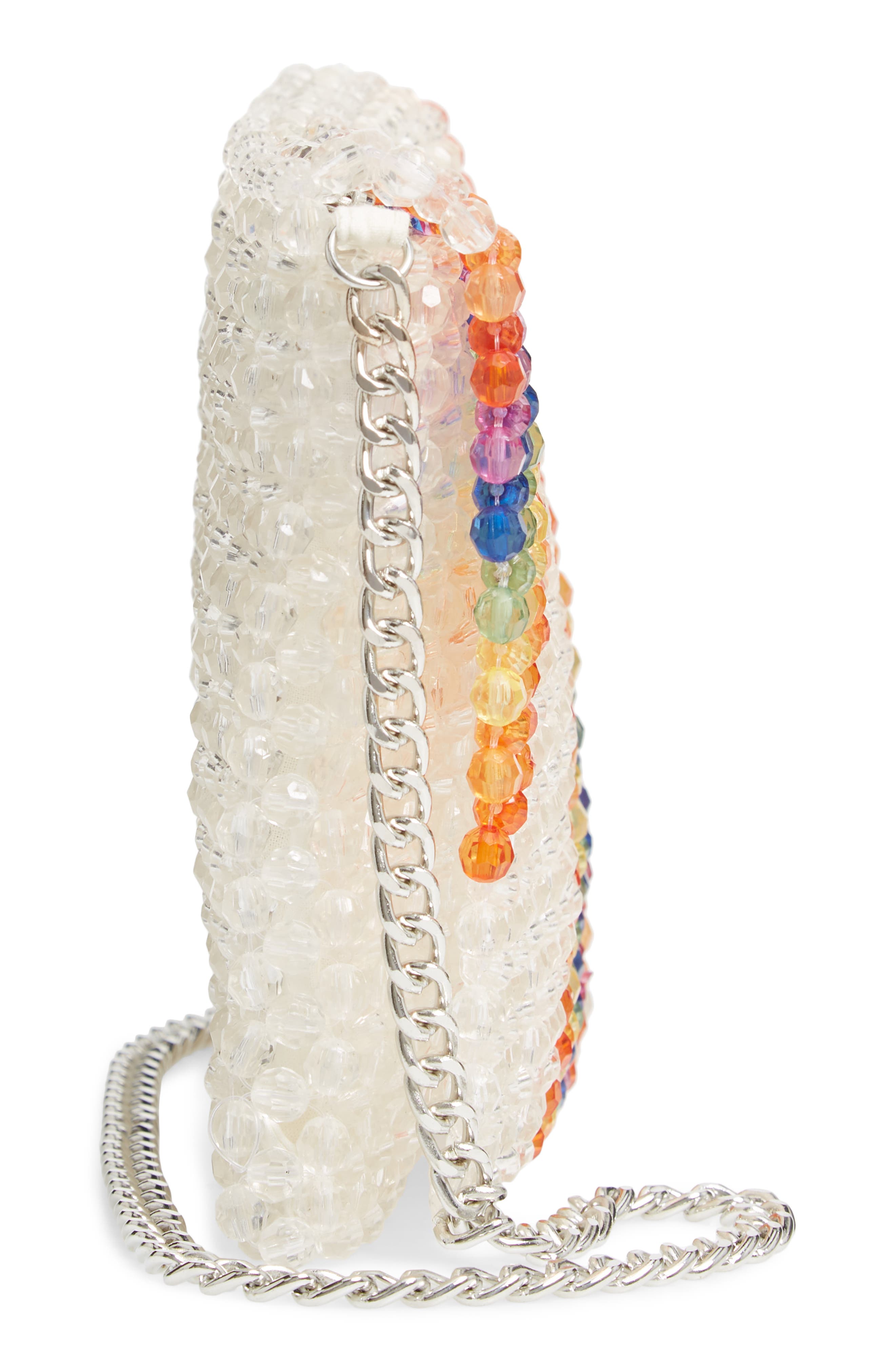 Zizi Beaded Rainbow Shoulder Bag, Alternate, color, CLEAR MULTI