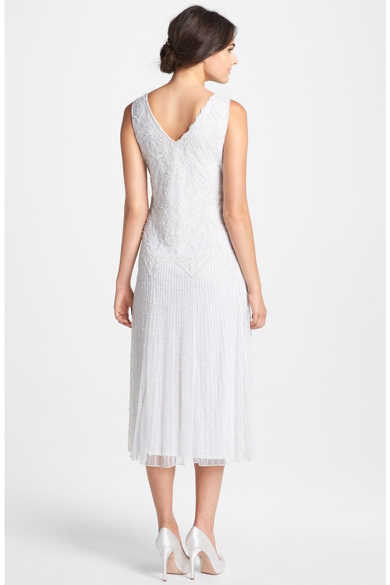 Beaded Mesh Dress, Alternate, color, IVORY