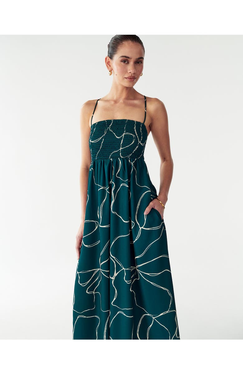 WILLA Acamar Maxi Dress, Alternate, color, Emerald Scribble