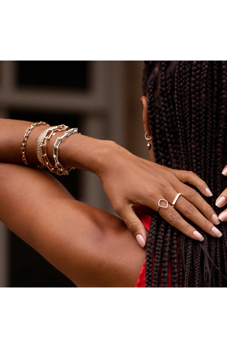 Monica Vinader Riva Diamond Hoop Ring, Alternate, color, Silver