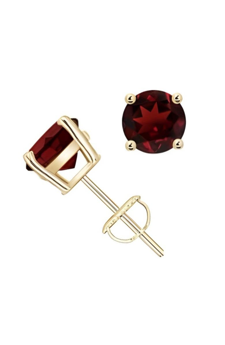 Donatello Gian Sterling Silver Created Garnet Stud Earrings, Main, color, Gold