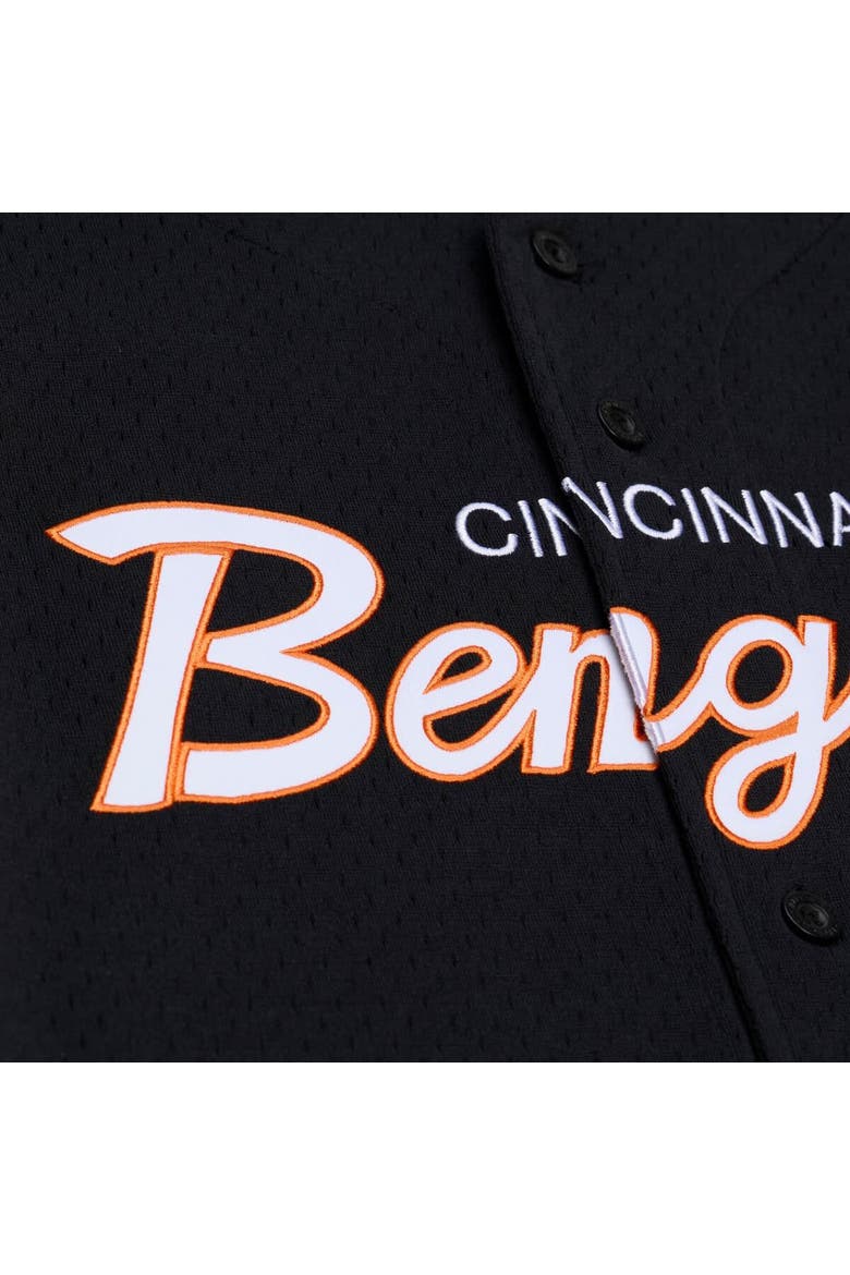 Men's Mitchell & Ness  Black Cincinnati Bengals Head Coach Mesh Full-Button Fashion Jersey, Alternate, color, Black