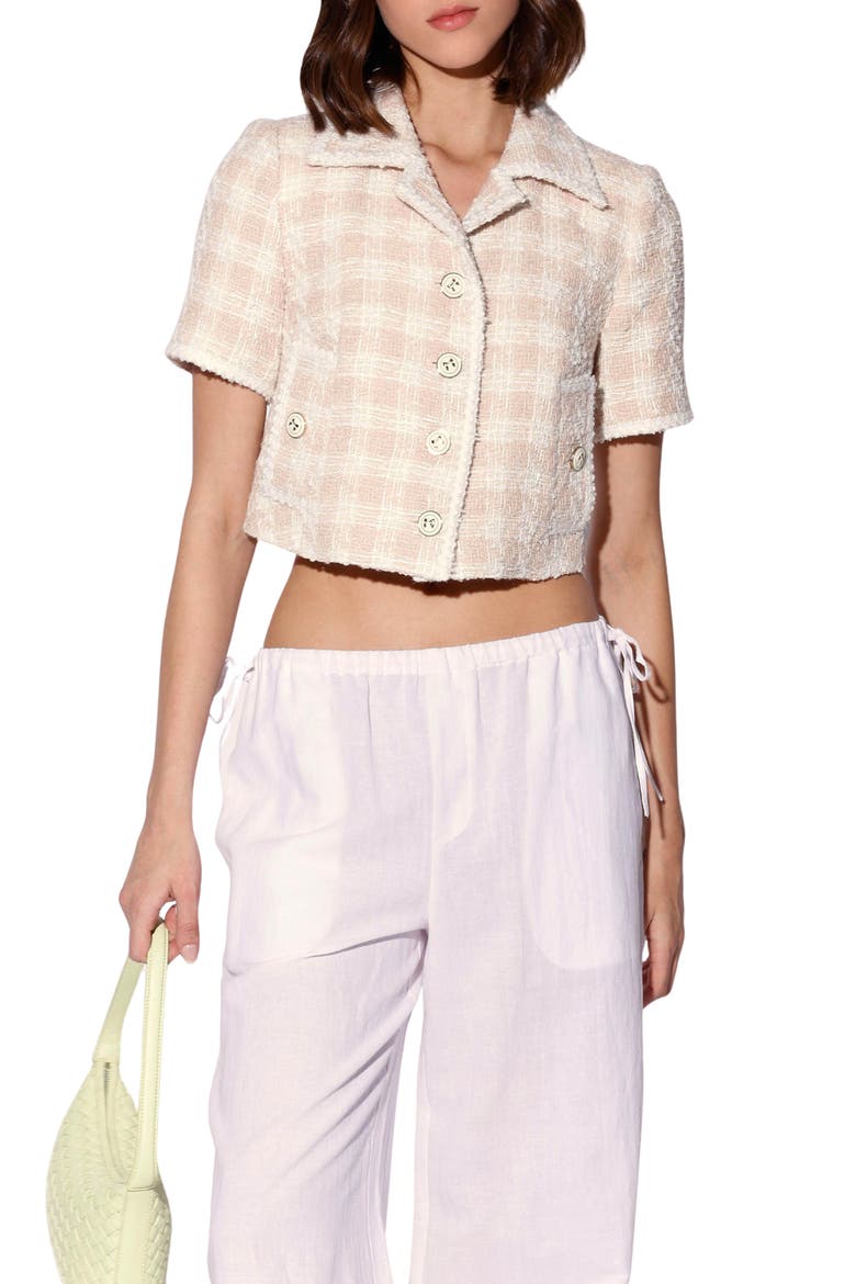 Yolanda Cropped Tweed Jacket, Main, color, BOULEVARD TWEED