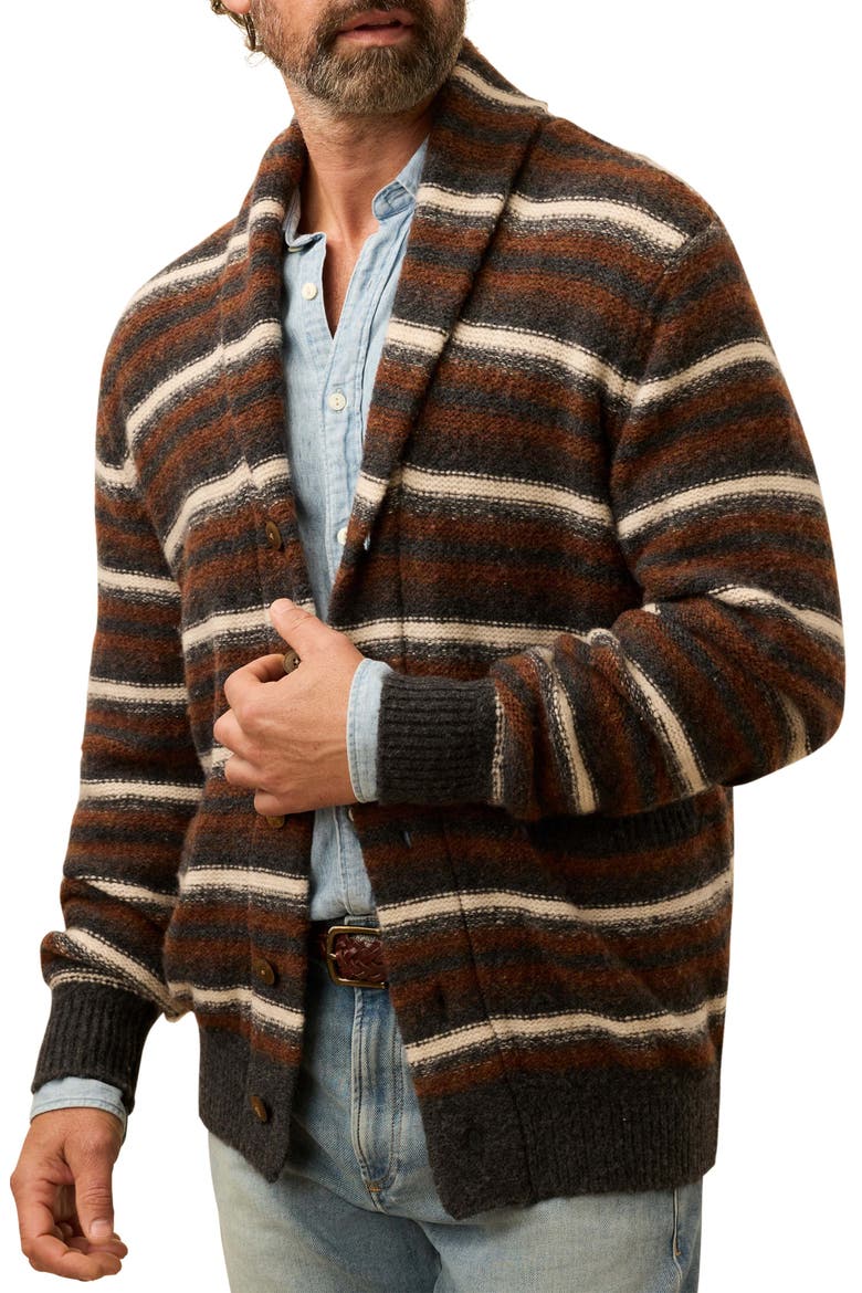 Stripe Merino Wool Blend Cardigan, Main, color, ROCKY PEAK STRIPE