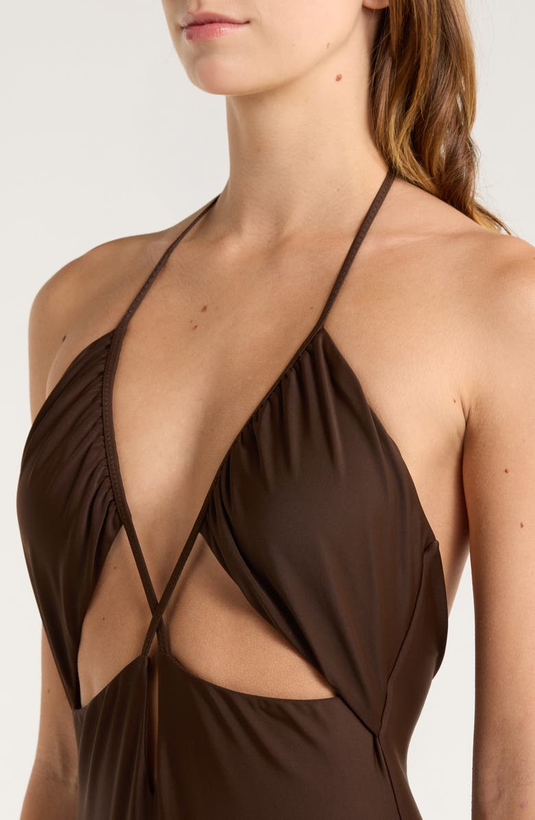 Ramy Brook Nia Cutout One-Piece Swimsuit, Alternate, color, Beach Brown