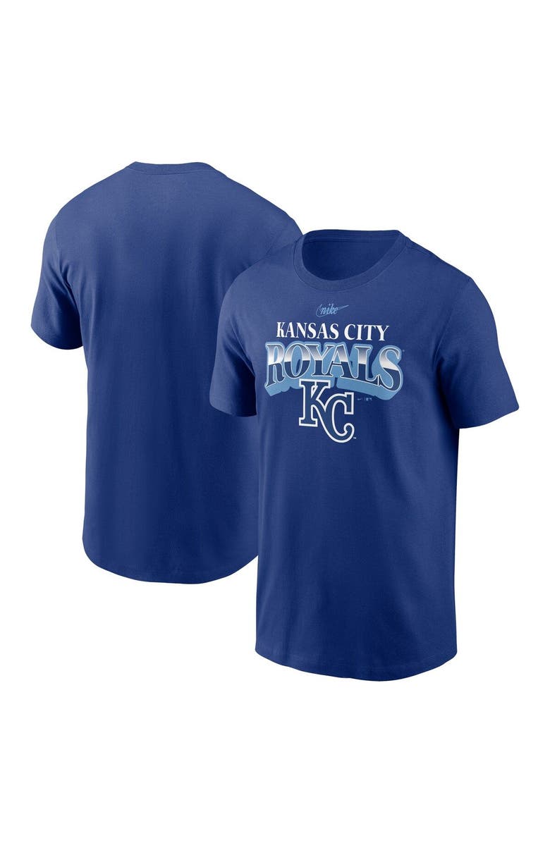 Nike Men's Nike Royal Kansas City Royals Cooperstown Collection Rewind Arch T-Shirt, Main, color, 