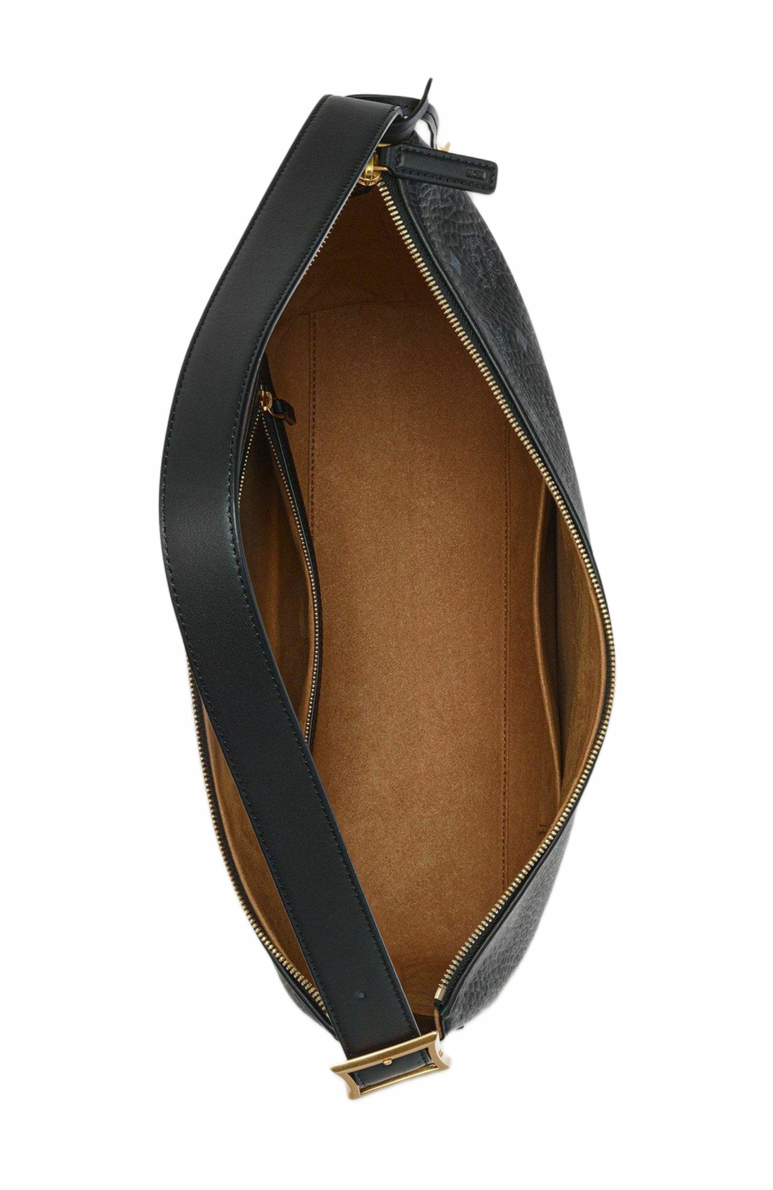 MCM Aren Hobo in Visetos, Alternate, color, Black