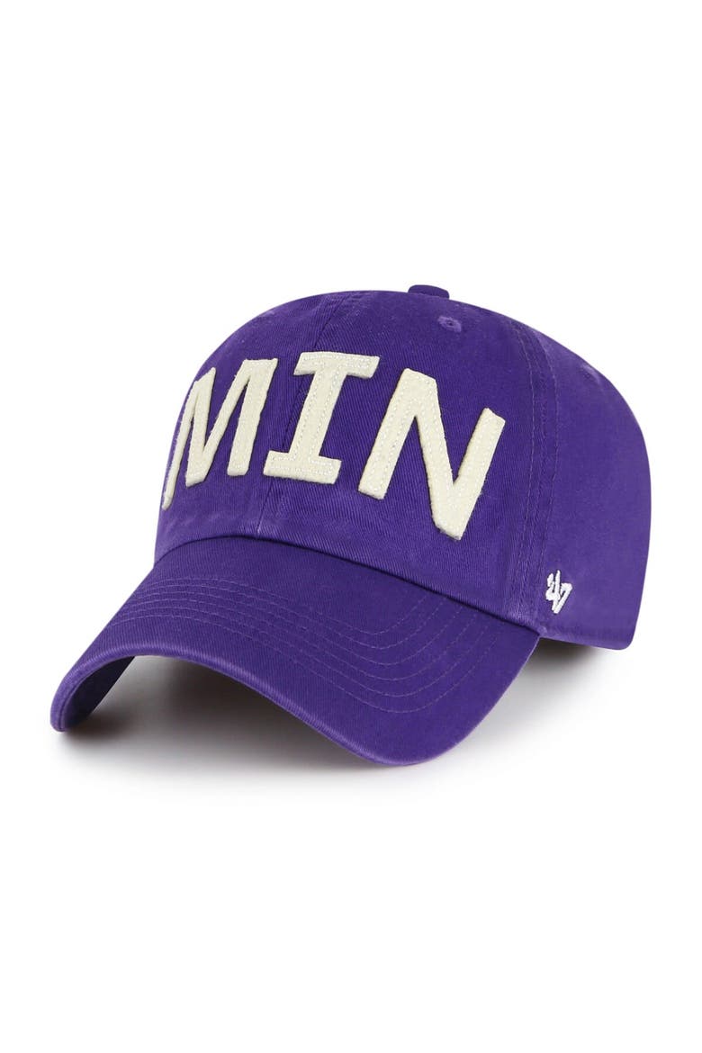 Women's '47 Purple Minnesota Vikings Finley Clean Up Adjustable Hat, Main, color, Purple