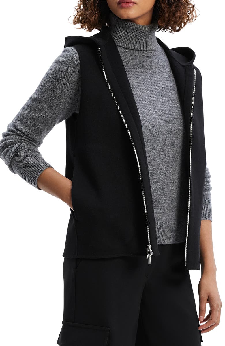 Theory Sleeveless Wool & Cashmere Hoodie, Alternate, color, 