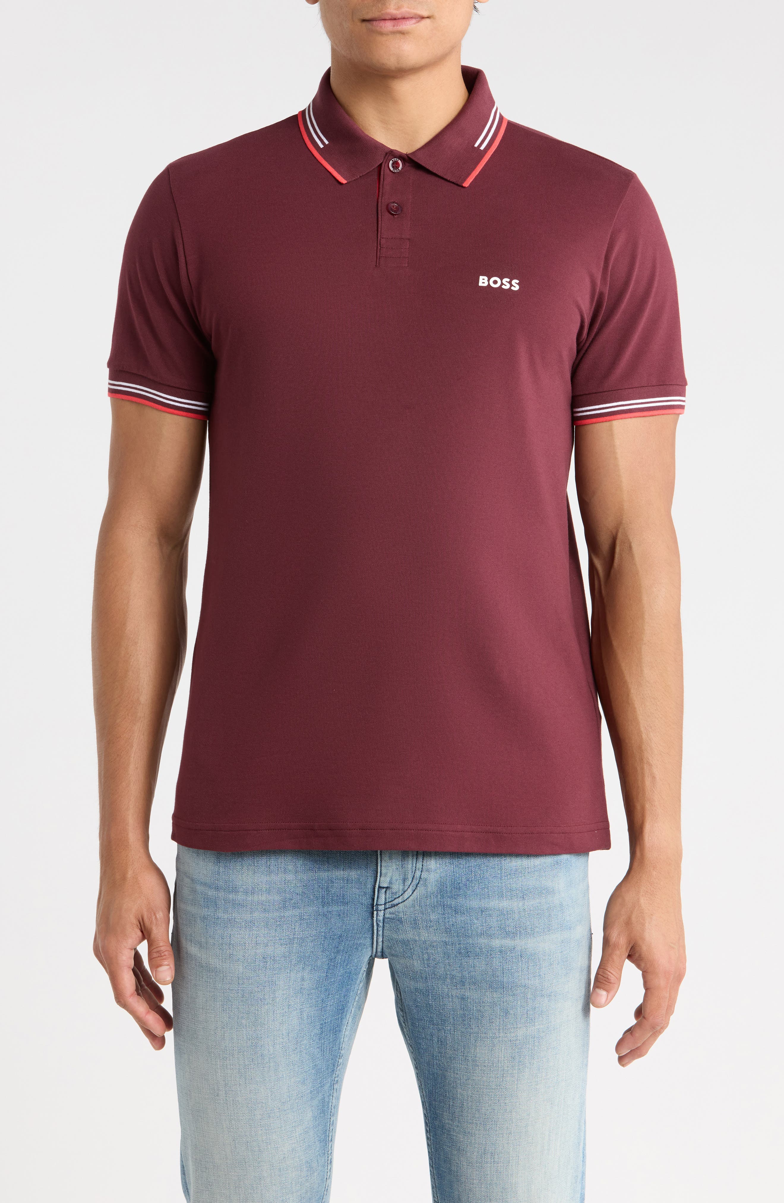 Paul Tipped Stretch Cotton Polo