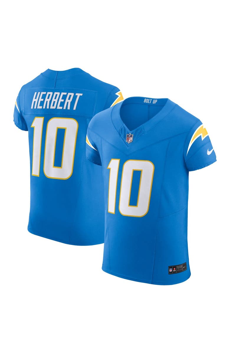 Nike Men's Nike Justin Herbert Powder Blue Los Angeles Chargers  Vapor F.U.S.E. Elite Jersey, Main, color, 