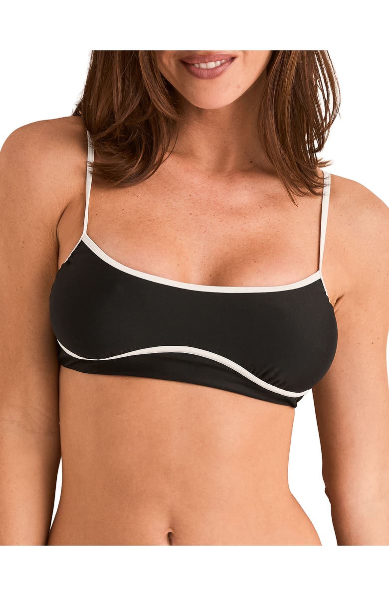 Adore Me River Swimwear Swimwear Top, Main, color, Black