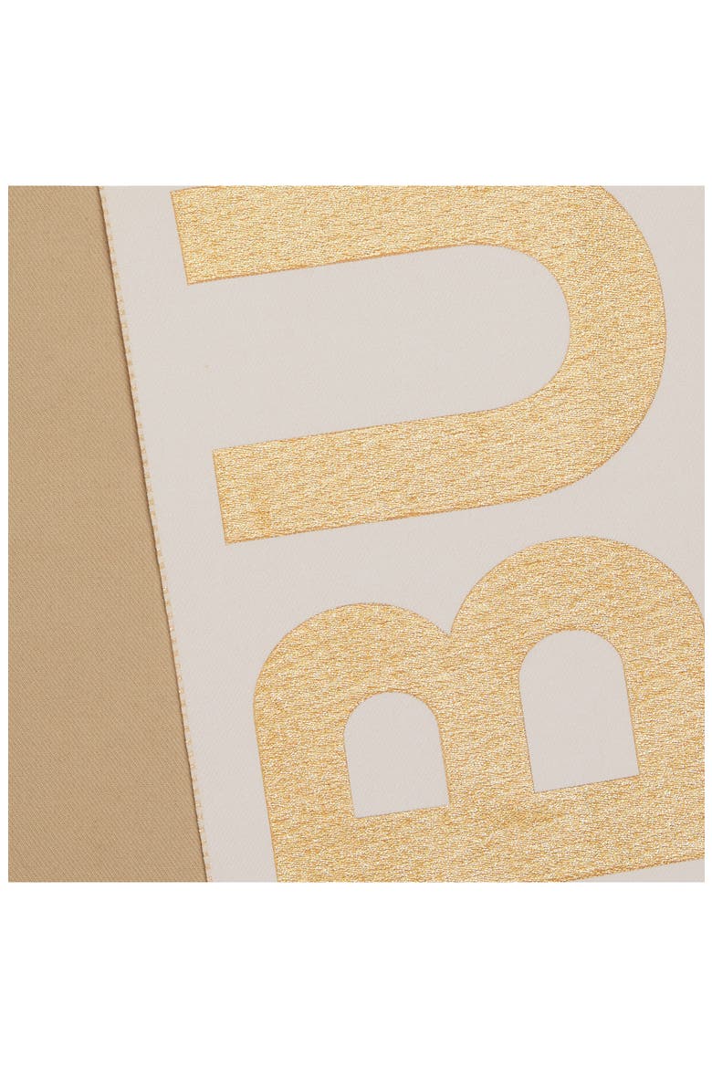 Metallic Logo Jacquard Wool Blend Football Scarf, Alternate, color, CAMEL / LIGHT BLUSH