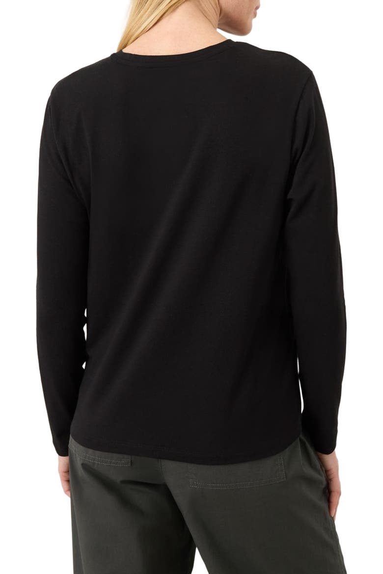 Luxe Essential Crewneck Long Sleeve Tee Made With Organic Cotton, Alternate, color, Black