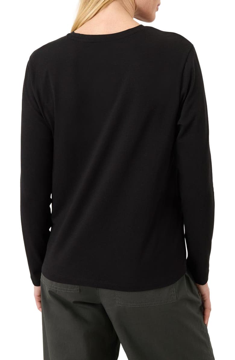 Pact Luxe Essential Crewneck Long Sleeve Tee Made With Organic Cotton, Alternate, color, Black