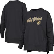 PRESSBOX Women's Pressbox Black Army Black Knights Bonanza Chenille Harper Script Sweatshirt