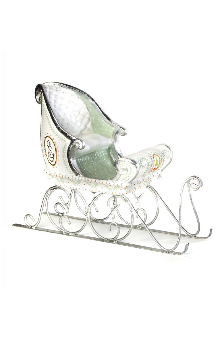 Patience Brewster Moonbeam Sleigh Decoration, Main, color, SILVER