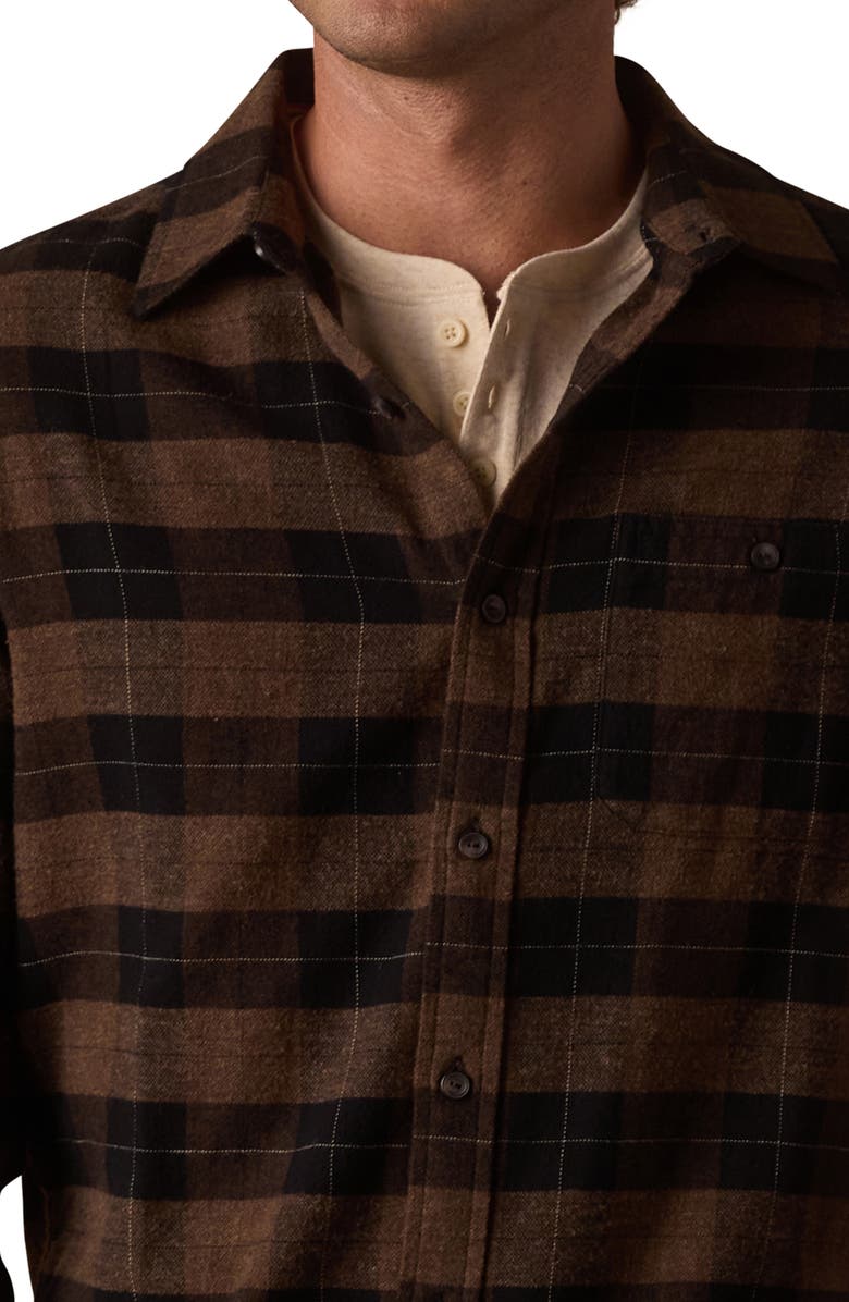 The Normal Brand Hudson Flannel Button-Up Shirt, Alternate, color, Dark Brown Plaid