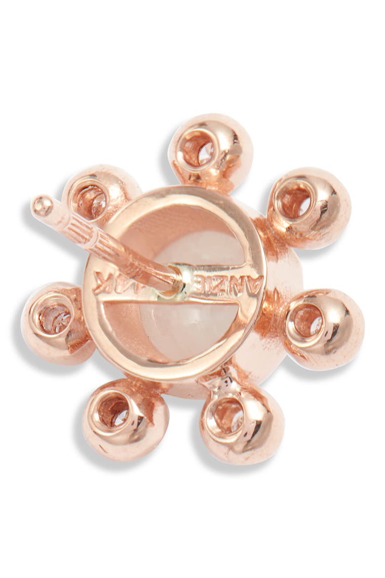 Dew Drop Moonstone Stud Earrings, Alternate, color, ROSE GOLD