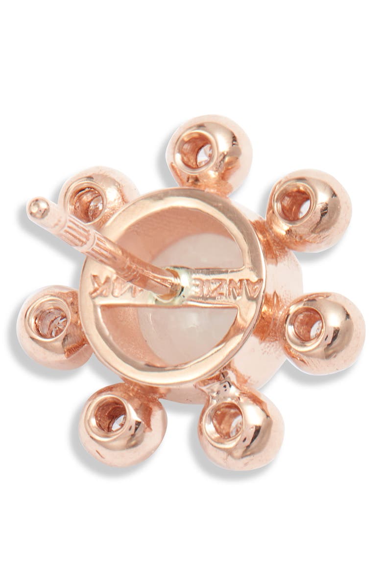 Anzie Dew Drop Moonstone Stud Earrings, Alternate, color, Rose Gold
