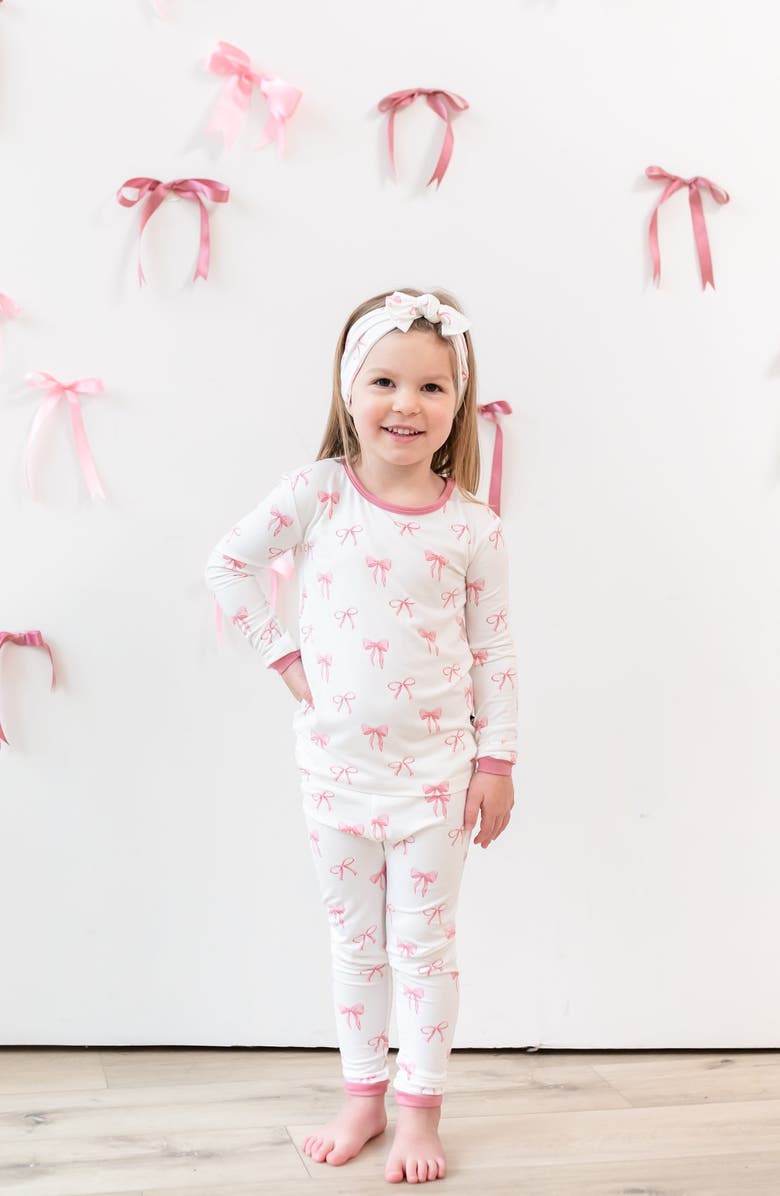 Kyte BABY Kids' Fitted Two-Piece Pajamas, Alternate, color, Bow