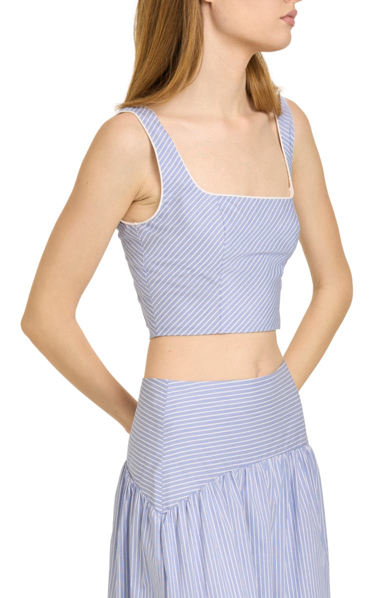 WAYF x Hannah Lovey Porter Georgia Directional Stripe Cotton Blend Crop Top, Alternate, color, 