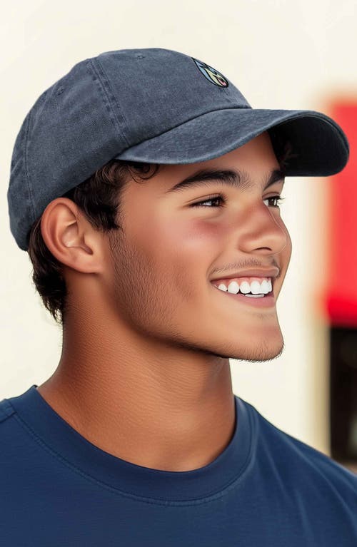 Dalix Fire Dad Hat In Washed Navy Blue