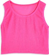 Limeapple Crinkle Cropped Tank Top