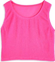 Limeapple Crinkle Cropped Tank Top