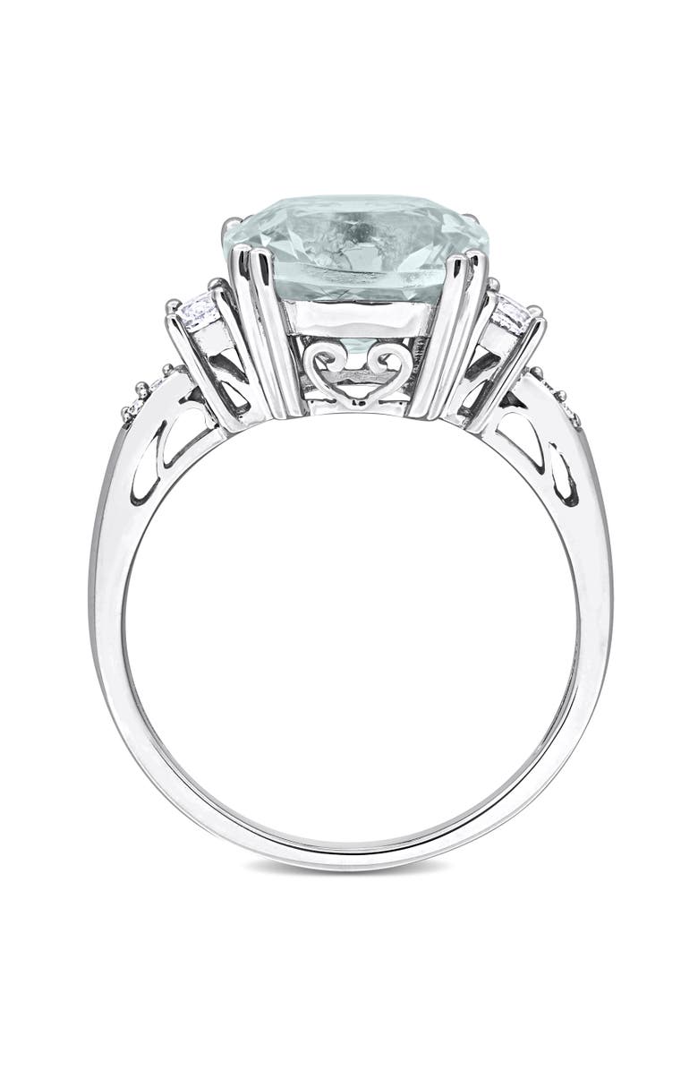 Julianna B. Gemstone and Diamond Cocktail Ring 10k, Alternate, color, Aquamarine/White Gold