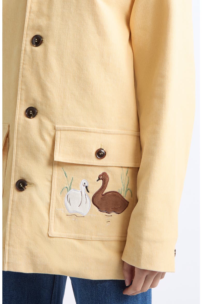 Porter Swan Embroidered Barn Jacket, Alternate, color, YELLOW