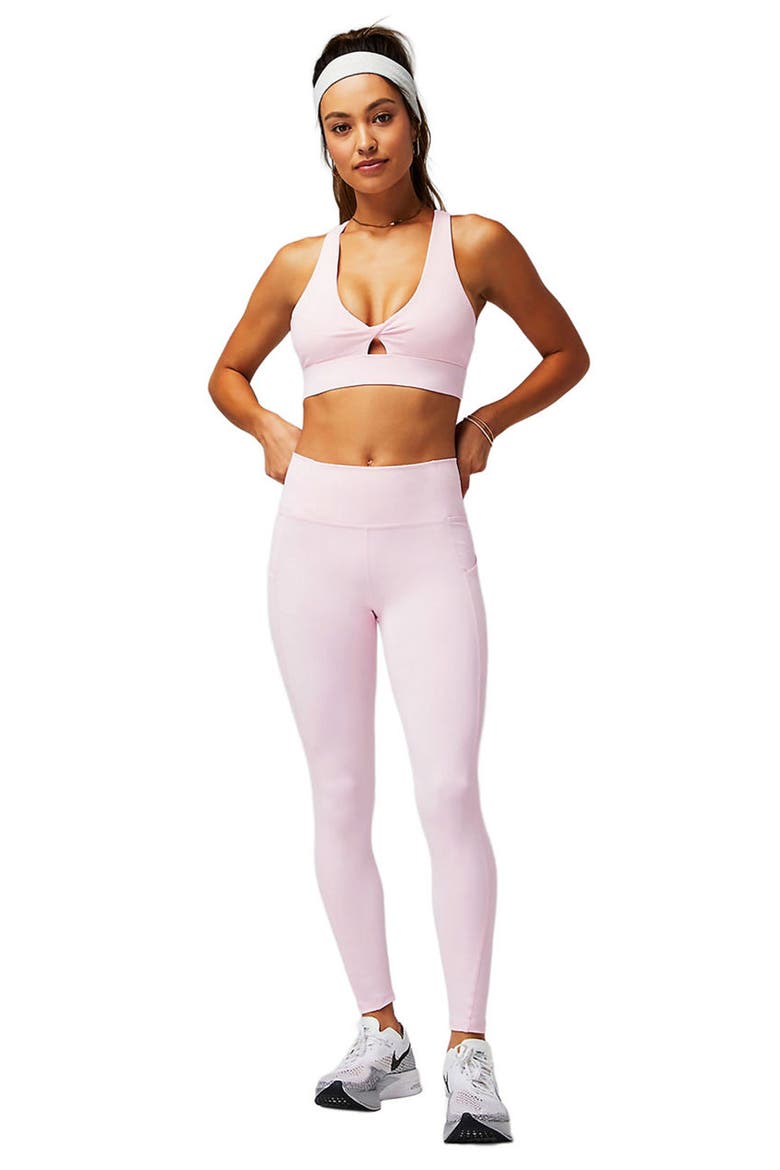 Women's Oasis Twist Medium Impact Sports Bra, Alternate, color, Soft Pink