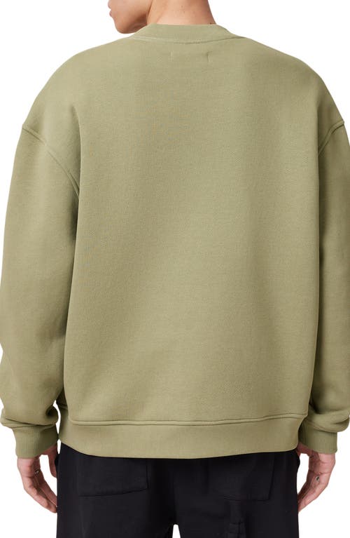Allsaints Haven Embroidered Logo Oversized Sweatshirt In Light Ash Green