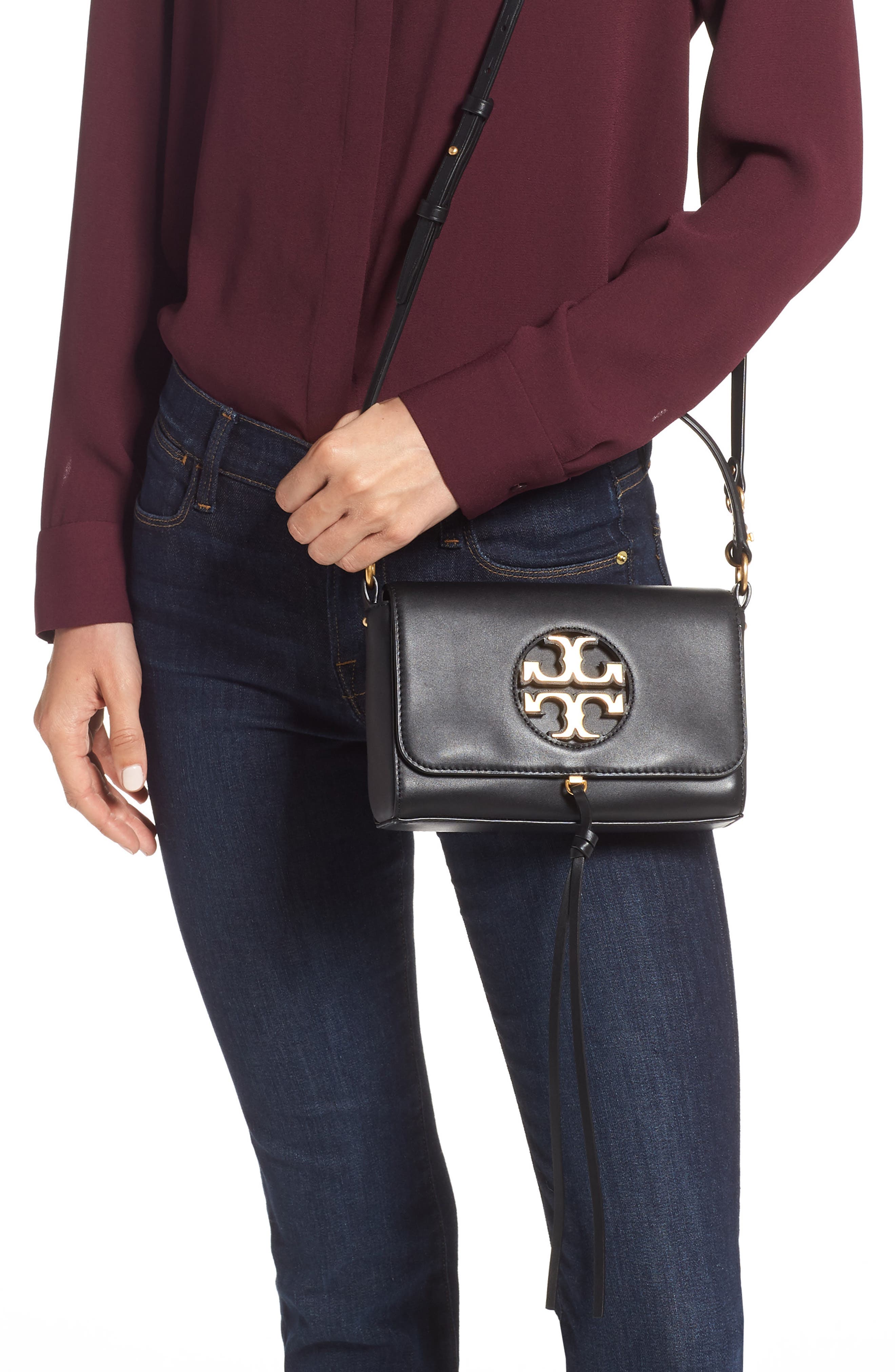 Tory Burch Mini Miller Leather Top Handle Bag, Alternate, color, 