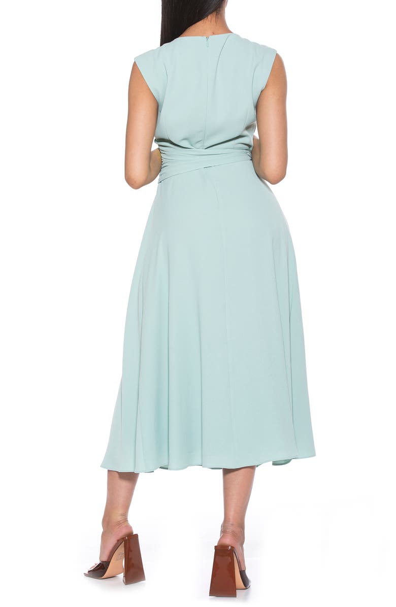 Alexia Admor Paris Sleeveless Asymmetric Tie Midi Dress, Alternate, color, Mint