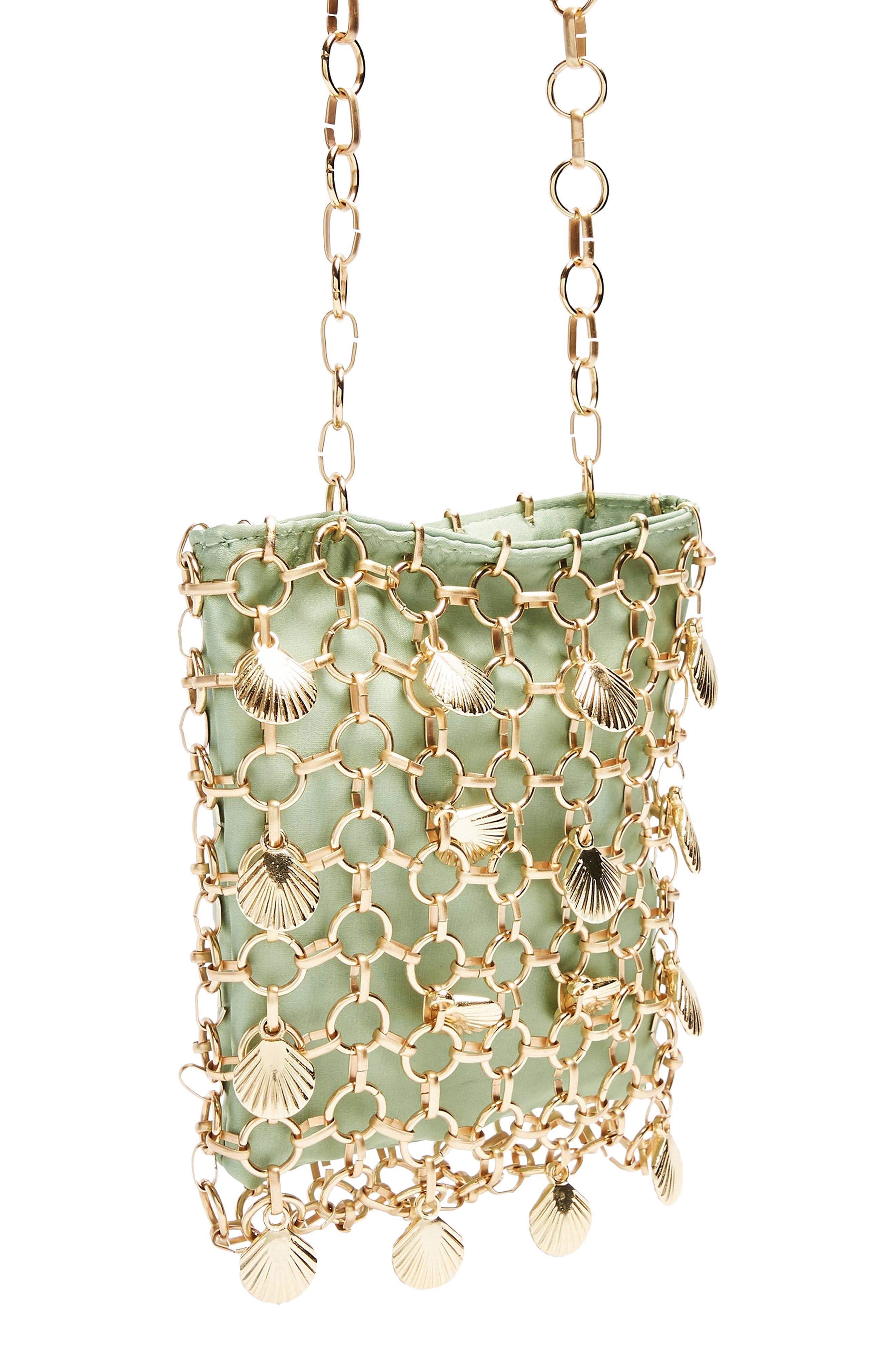 Topshop Shell Cage Mini Bag, Main, color, 