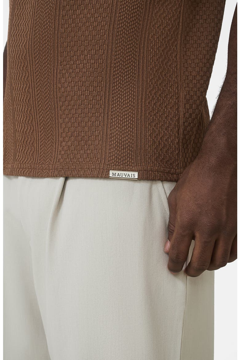 Cedro Slim Textured Tee, Alternate, color, Medium Brown
