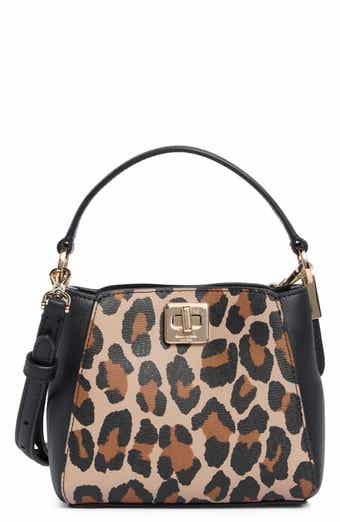 phoebe spotted leopard print top handle bag