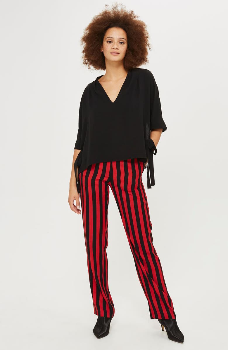 Topshop Side Tie Blouse, Alternate, color, 