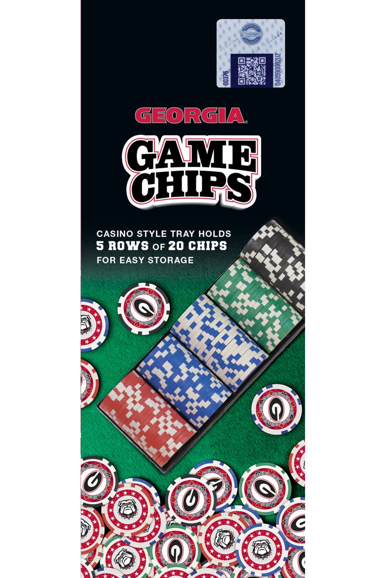 Georgia Bulldogs 100 Piece Poker Chips, Alternate, color, Multicolor