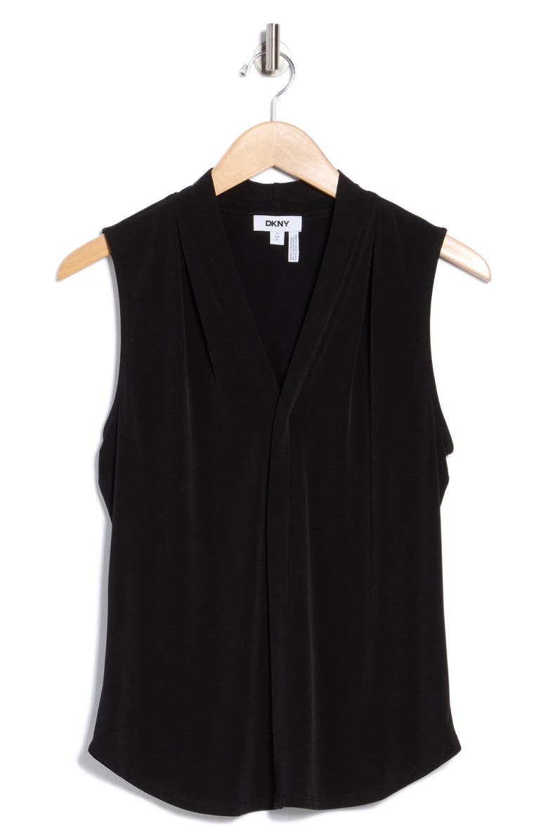 DKNY Stretch Knit Top, Alternate, color, Black