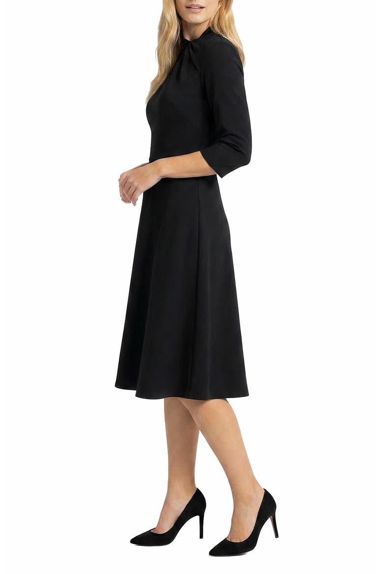 Fit & Flare Midi Dress, Alternate, color, BLACK